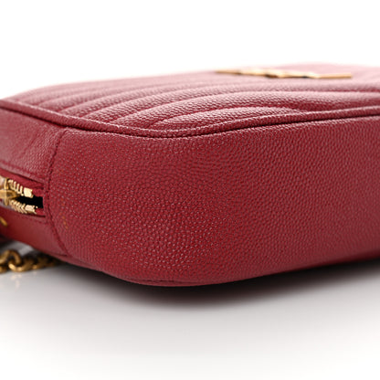 Saint Laurent Grain De Poudre Matelasse Monogram Mini Lou Camera Bag Opyum Red 9 of 10