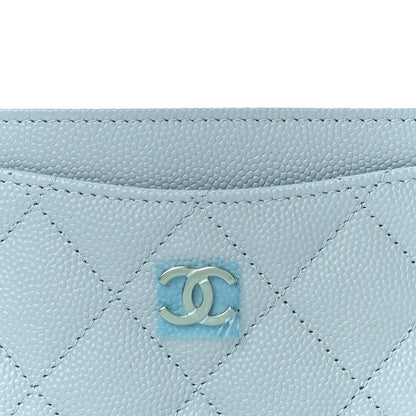 Chanel Caviar Quilted Card Holder Light Blue 9 of 13