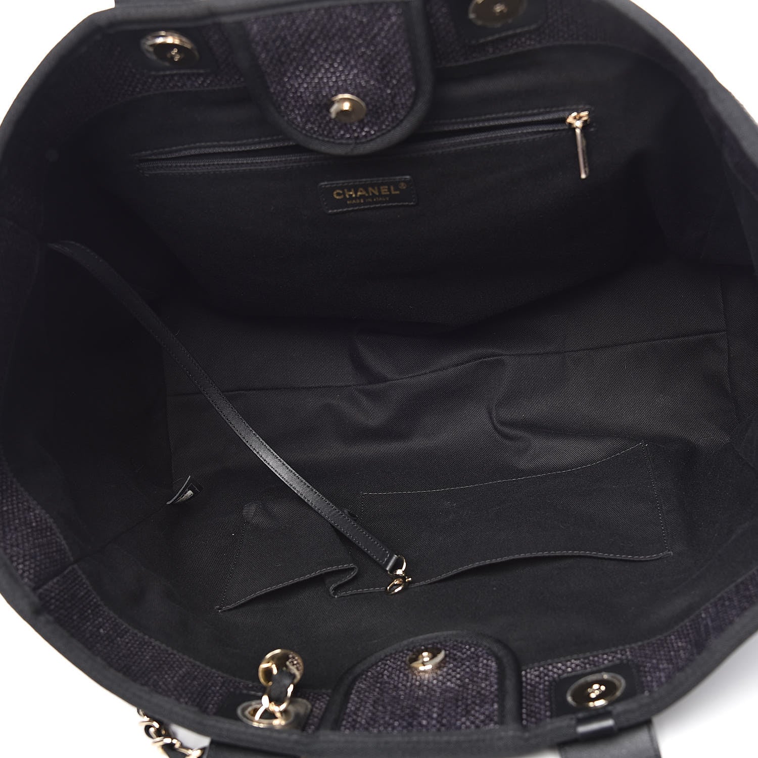 Chanel Woven Straw Raffia Large Deauville Tote Black 6 of 11