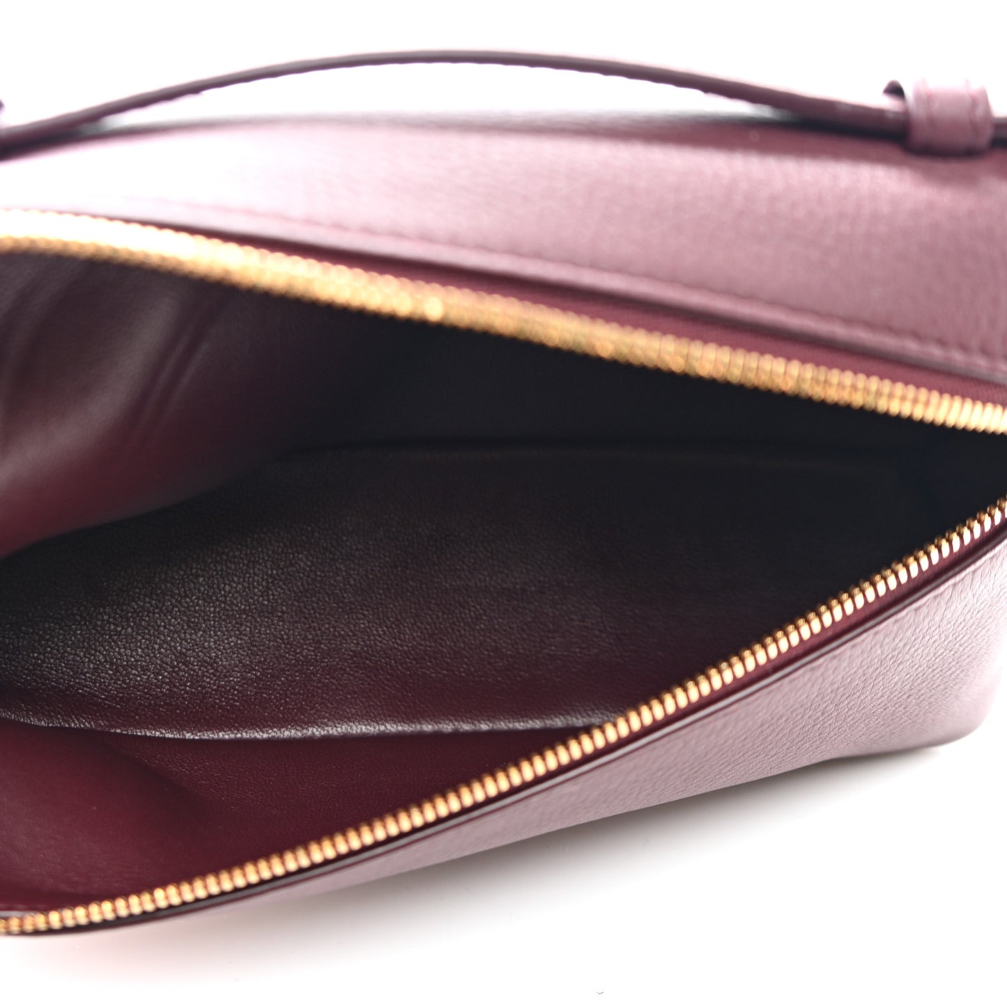 Grained Calfskin L19 Extra Pocket Pouch Azuki Beans