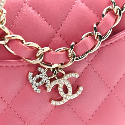 Chanel Lambskin Quilted Valentine Charms Mini Rectangular Flap Pink 10 of 12