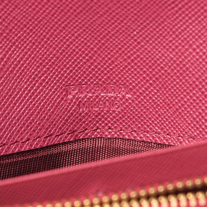 Prada Saffiano Wave Continental Flap Wallet Ibisco Peonia 7 of 10