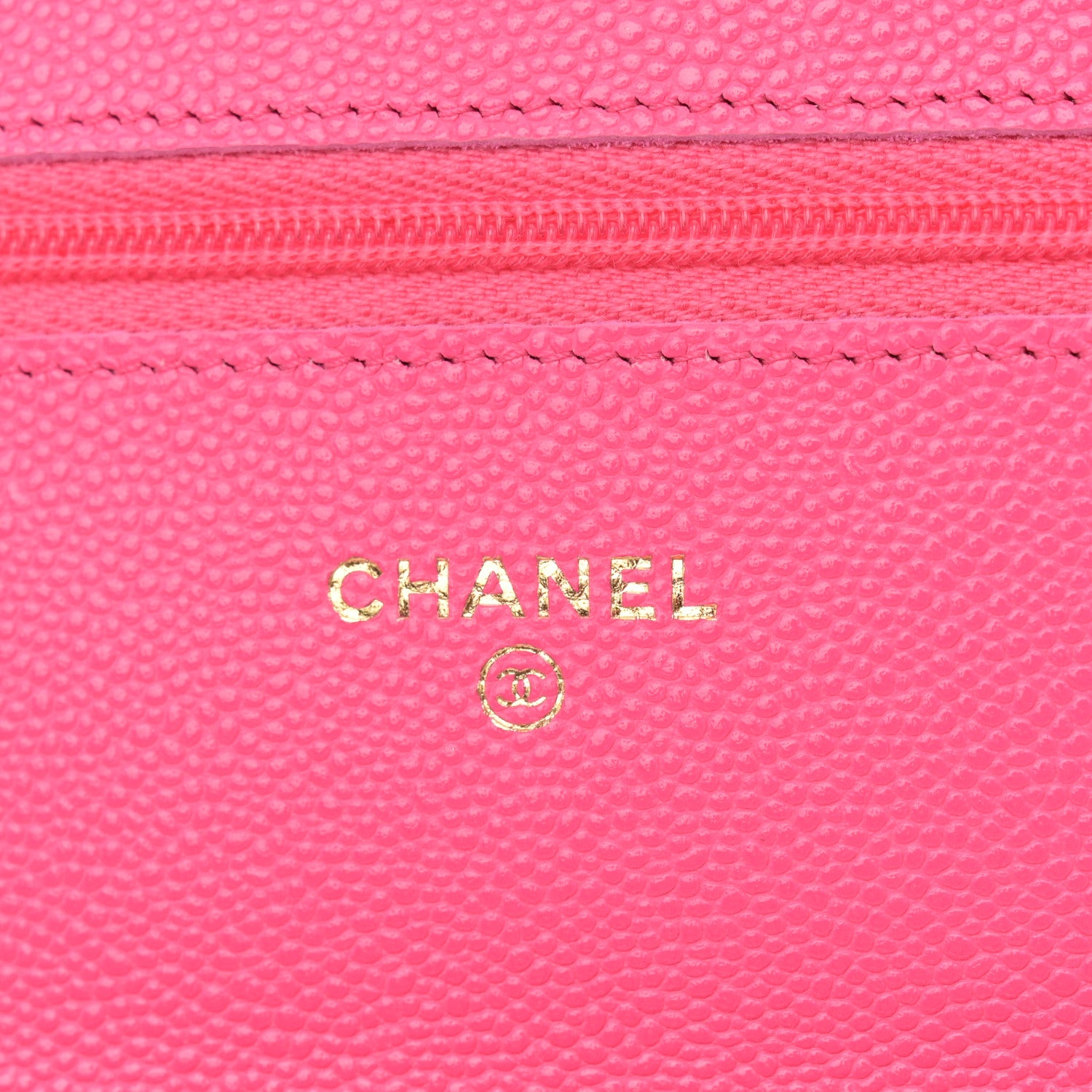 Chanel Caviar Quilted Wallet on Chain WOC Fuchsia 6 of 14