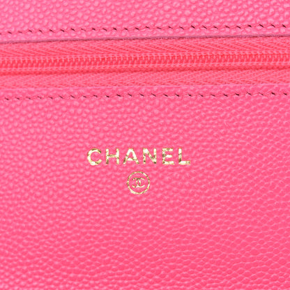 Chanel Caviar Quilted Wallet on Chain WOC Fuchsia 6 of 14