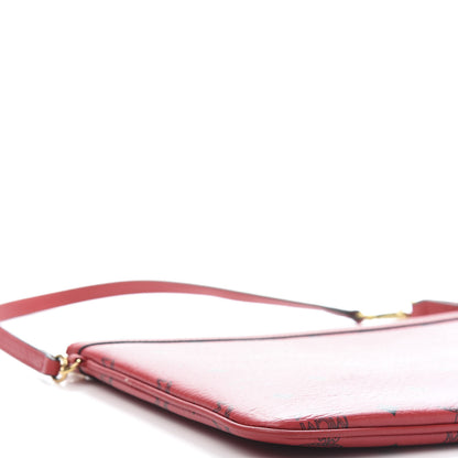 MCM Visetos Liz Shopper Tote Pouch Ruby Red 8 of 10