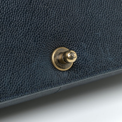 Chanel Caviar Quilted Large Boy Flap Blue 16 of 20