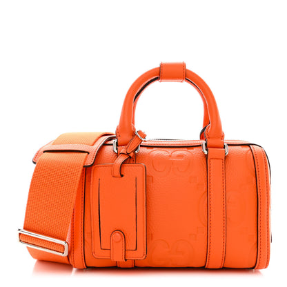 Gucci Piuma Calfskin Jumbo GG Embossed Mini Duffle Bag Good Orange 1 of 10