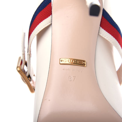 Gucci Malaga Kid Sylvie High Heel Pumps 37 White 9 of 12