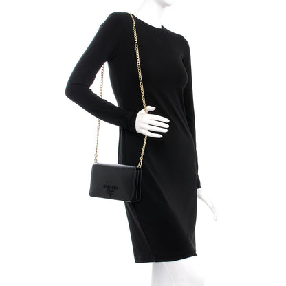 Prada Saffiano Lux Monochrome Chain Wallet Black 2 of 7