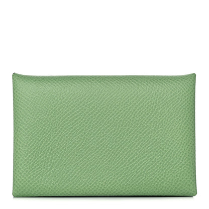 Hermes Epsom Calvi Card Case Vert Criquet 1 of 11