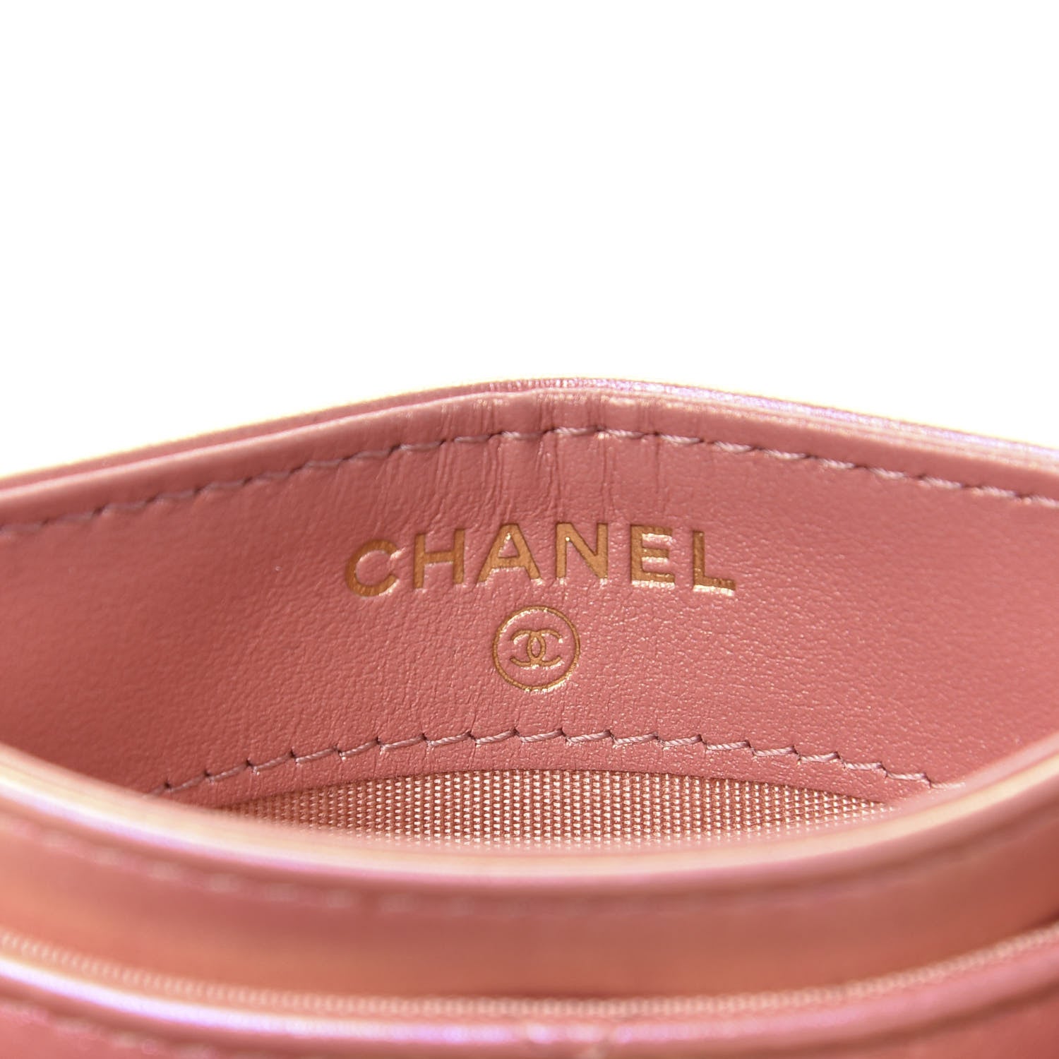 Chanel Iridescent Calfskin Quilted Chanel 19 Card Holder Pink 6 of 9