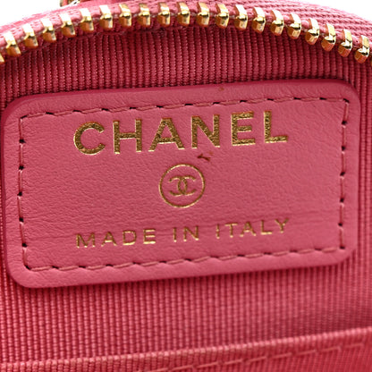 Chanel Caviar Quilted Round Clip On Coin Purse Pink 6 of 8