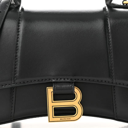 Balenciaga Shiny Box Calfskin Hourglass Top Handle Bag XS Black 8 of 11