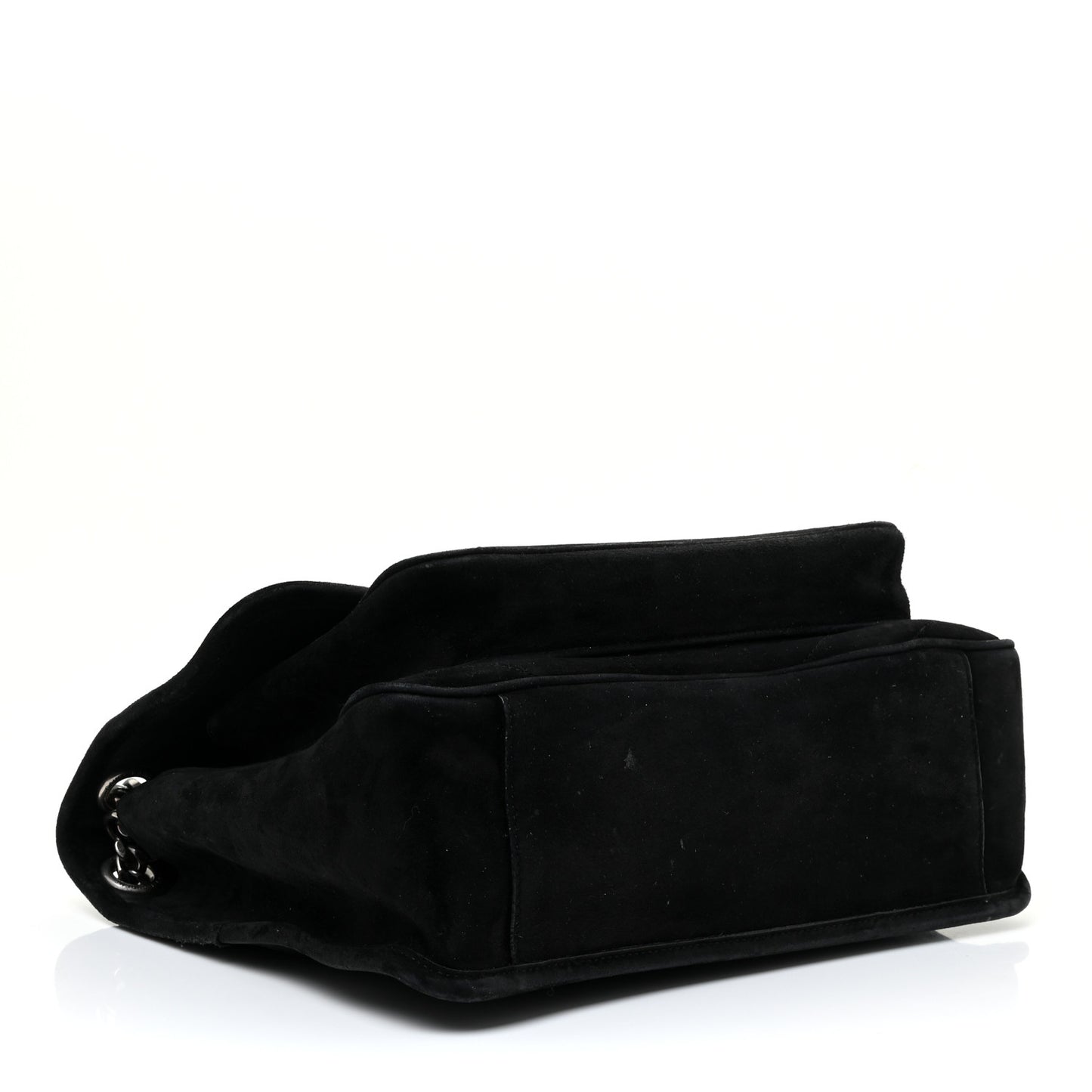 Suede Monogram Medium Niki Chain Satchel Black