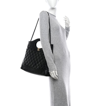 Chanel Lambskin Quilted Large 31 Shopping Bag Black 2 of 10