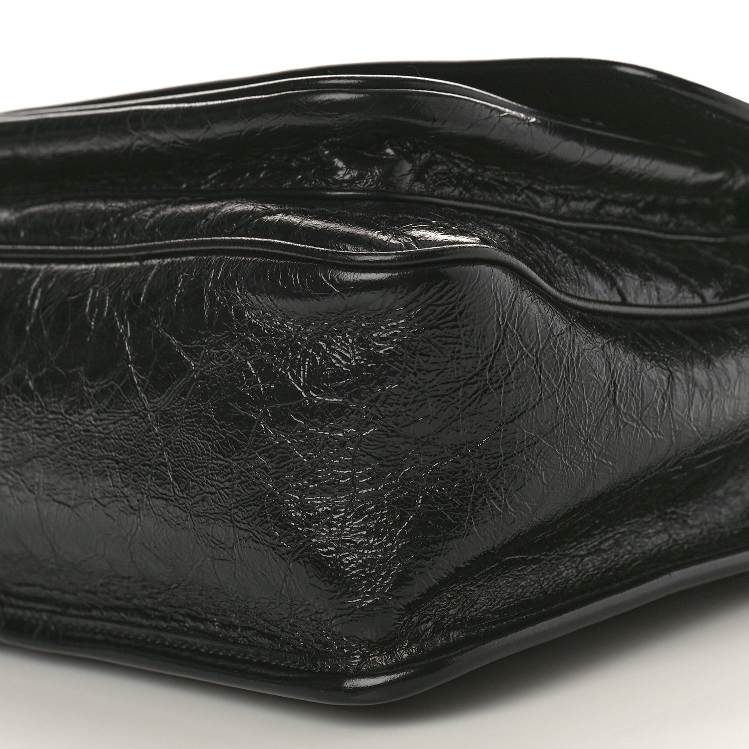 Saint Laurent Crinkled Calfskin Matelasse Monogram Medium Niki Chain Satchel Black 9 of 10