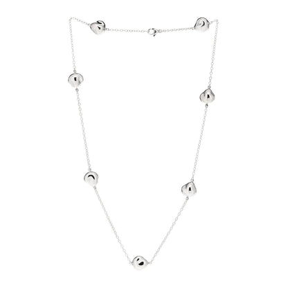 Tiffany Sterling Silver 10mm Elsa Peretti Nugget Station Necklace 3 of 5