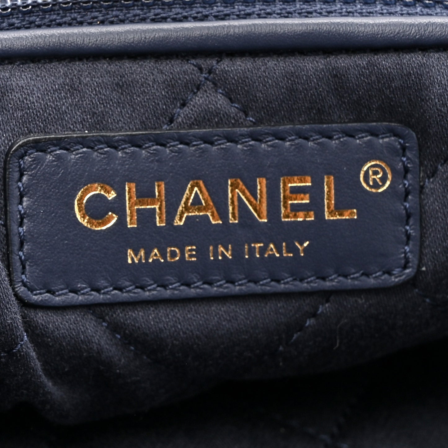 Shiny Calfskin Quilted Small Chanel 22 Navy