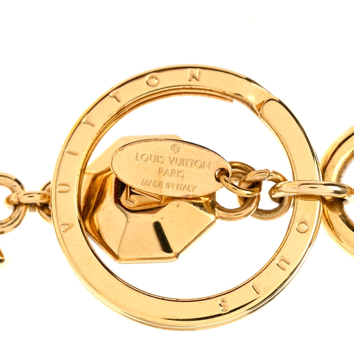 Louis Vuitton Metal LV Facettes Bag Charm Key Holder Gold 3 of 3