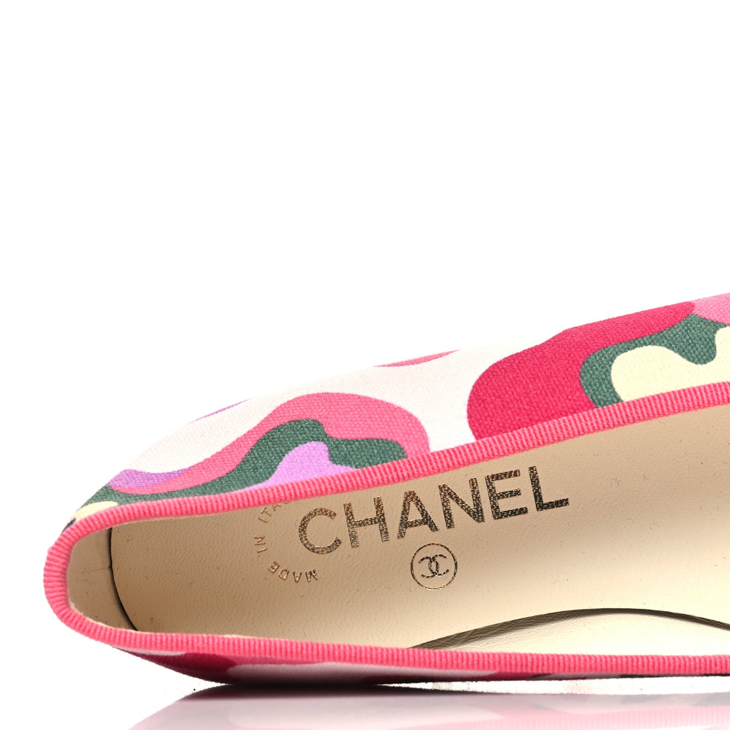 Canvas Grosgrain Cap Toe CC Ballerina Flats 37 Pink Multicolor