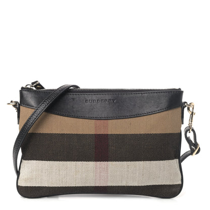 Burberry House Check Derby Peyton Crossbody Clutch Bag Black 1 of 4