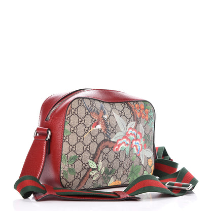Gucci GG Supreme Monogram Tian Web Camera Bag Beige Multicolor Red 3 of 10