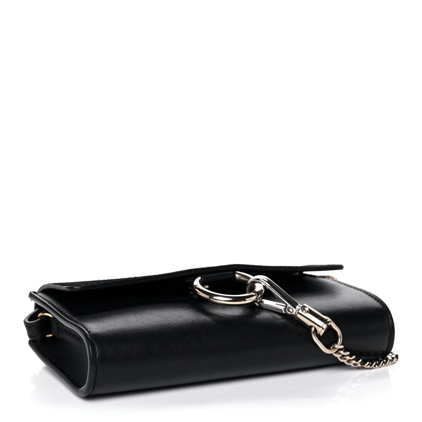 Suede Calfskin Mini Faye Shoulder Bag Black