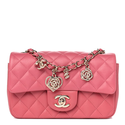 Chanel Lambskin Quilted Valentine Charms Mini Rectangular Flap Pink 1 of 10