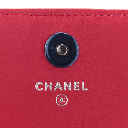 Chanel Lambskin Quilted Boy Wallet On Removable Chain Fuchsia 6 of 10