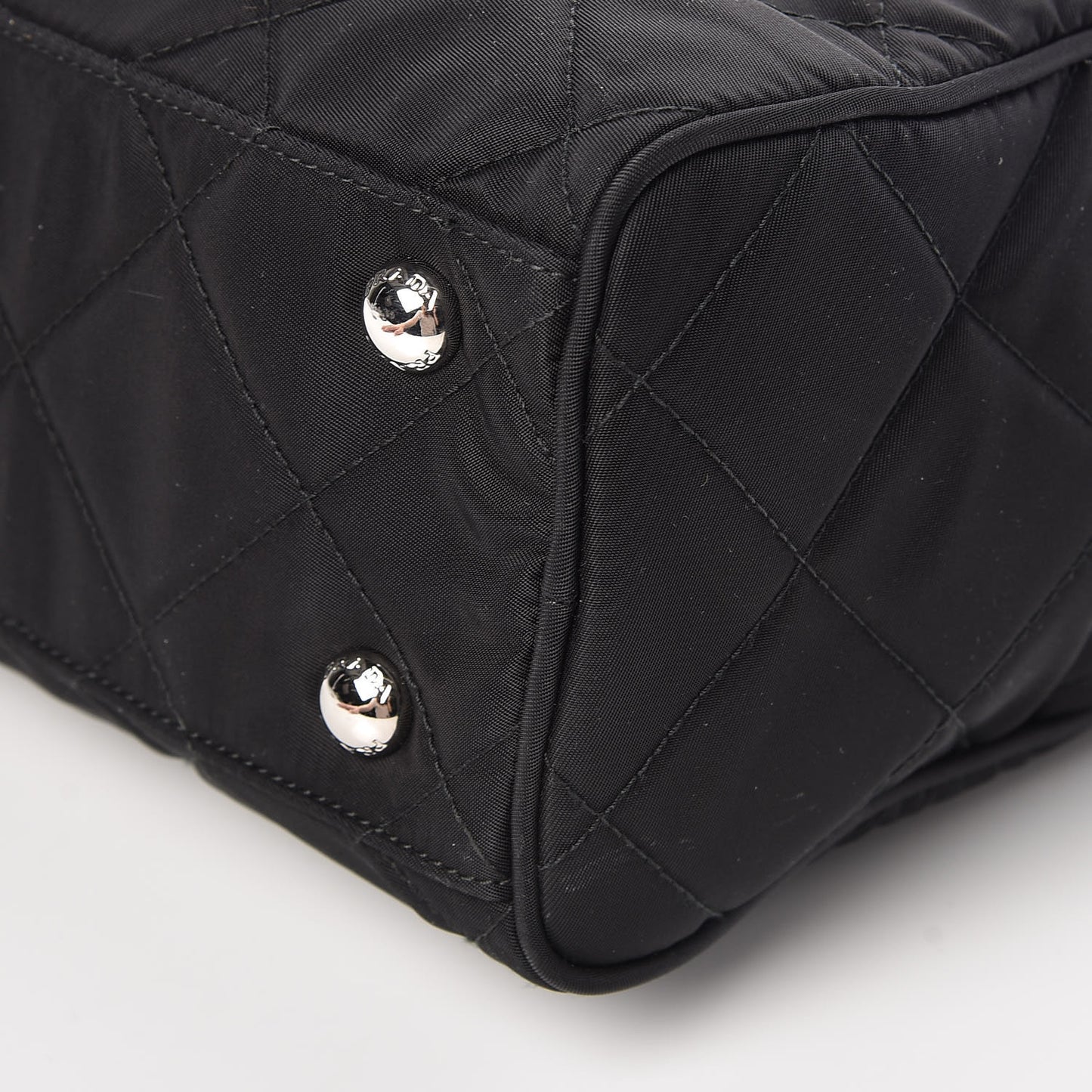 Nylon Tessuto Impuntu Quilted Shoulder Bag Black