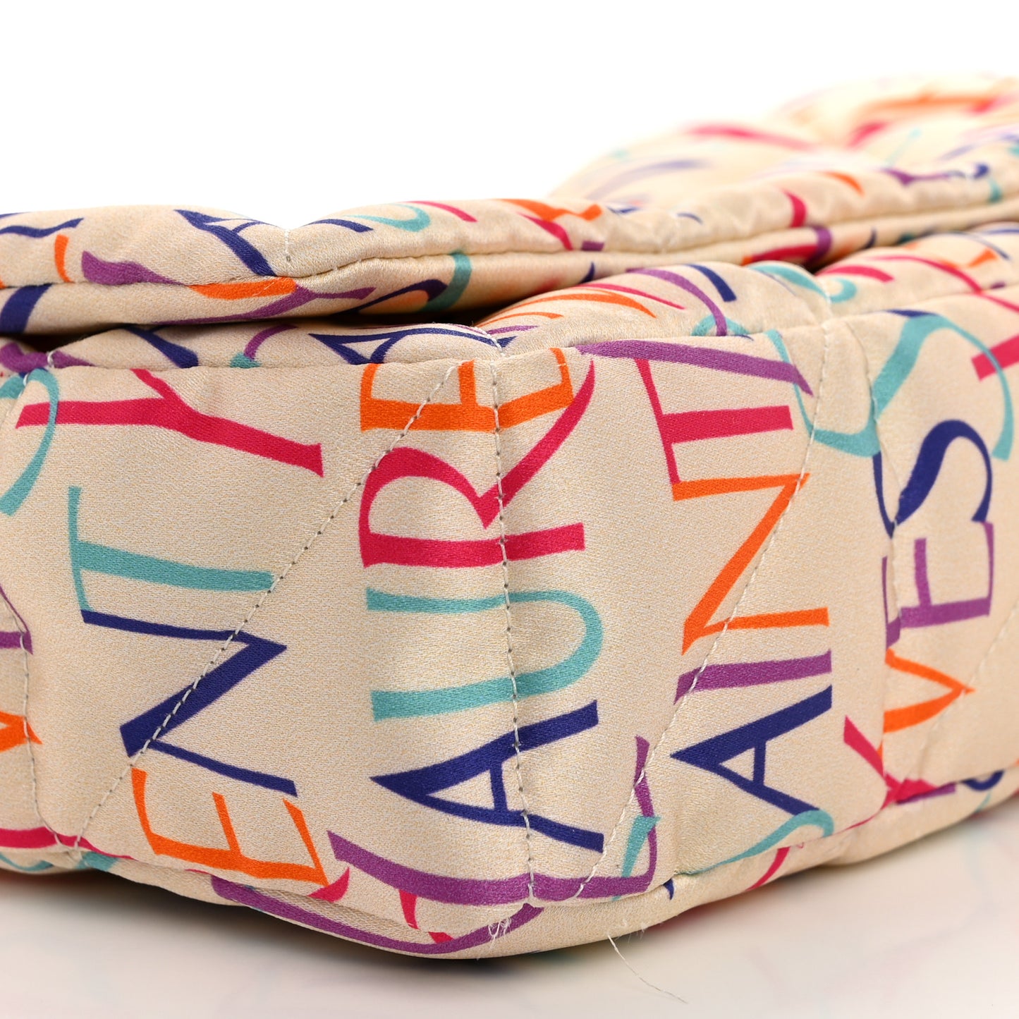 Silk Carre Rive Gauche Print Patchwork Monogram Medium Jamie Multicolor White