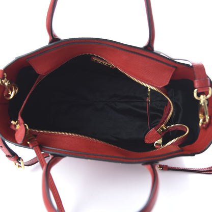 Miu Miu Goatskin Madras Zip Tote Red 5 of 12