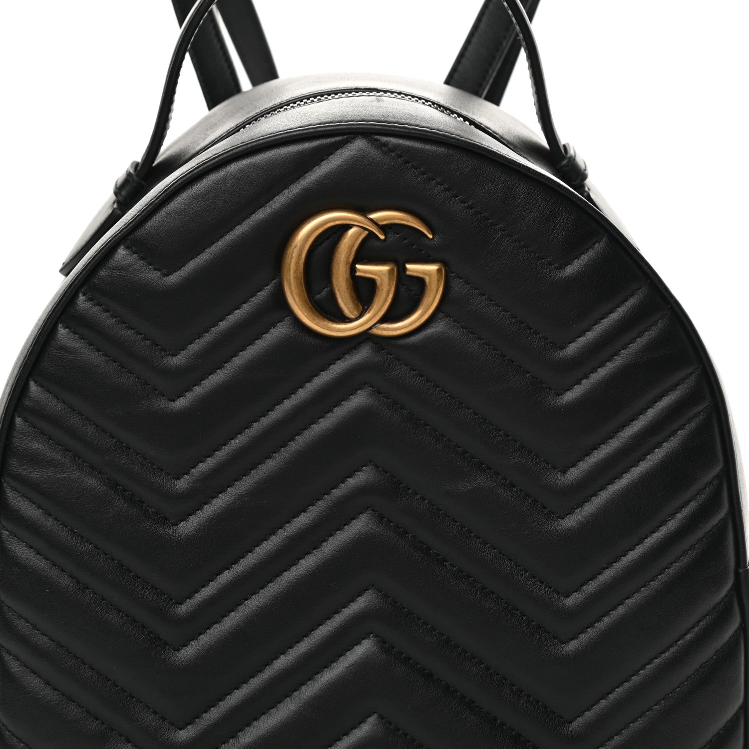 Gucci Calfskin Matelasse GG Marmont Dome Backpack Black 8 of 11