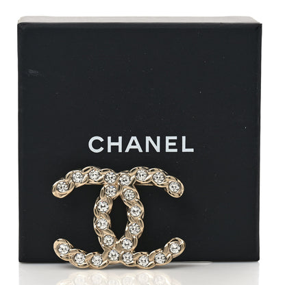 Chanel Crystal Pearls Coronation CC Brooch Gold 4 of 4