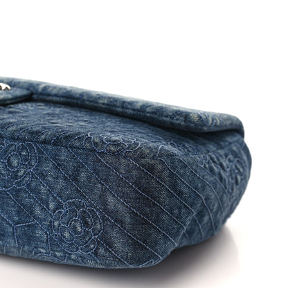 Chanel Denim Camellia Embroidered Large Flap Blue 9 of 9