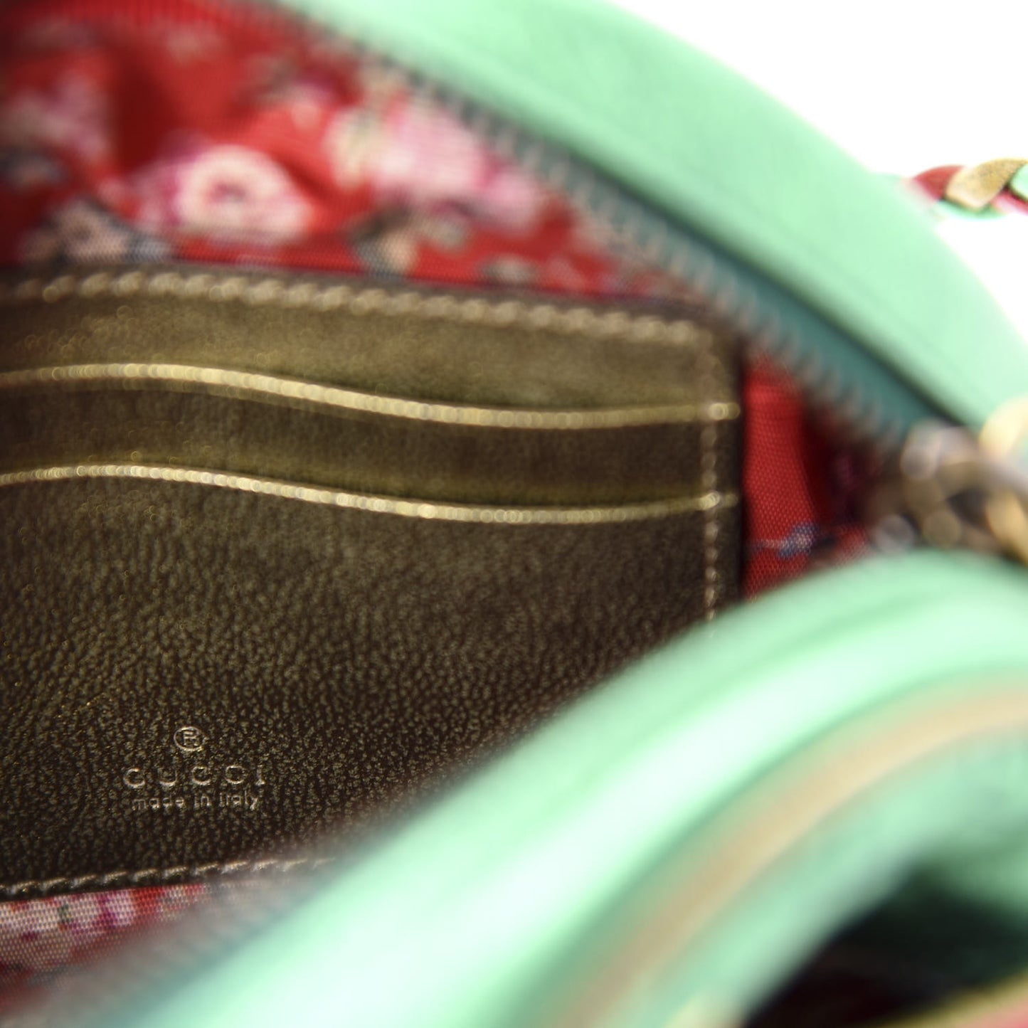 Laminated Nappa Trapuntata Mini Zumi Dome Shoulder Bag Rosso Jasmine Green Rame