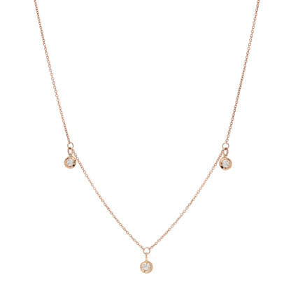 Roberto Coin 18K Yellow Gold Diamond Three Diamond Drop Station Necklace 1 of 5
