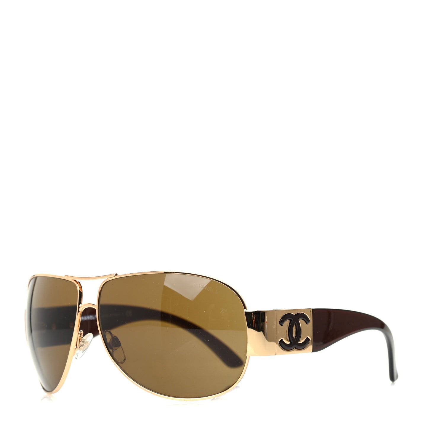 Metal Aviator CC Sunglasses 4128 Brown