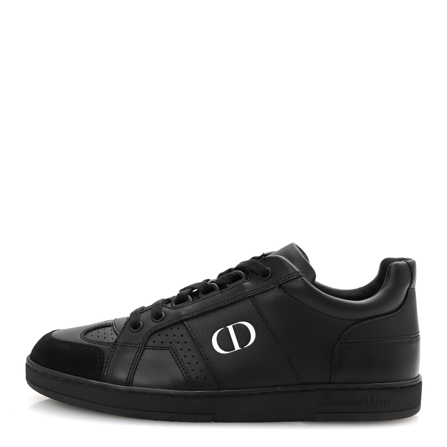Calfskin Suede Logo Sneakers 36.5 Black