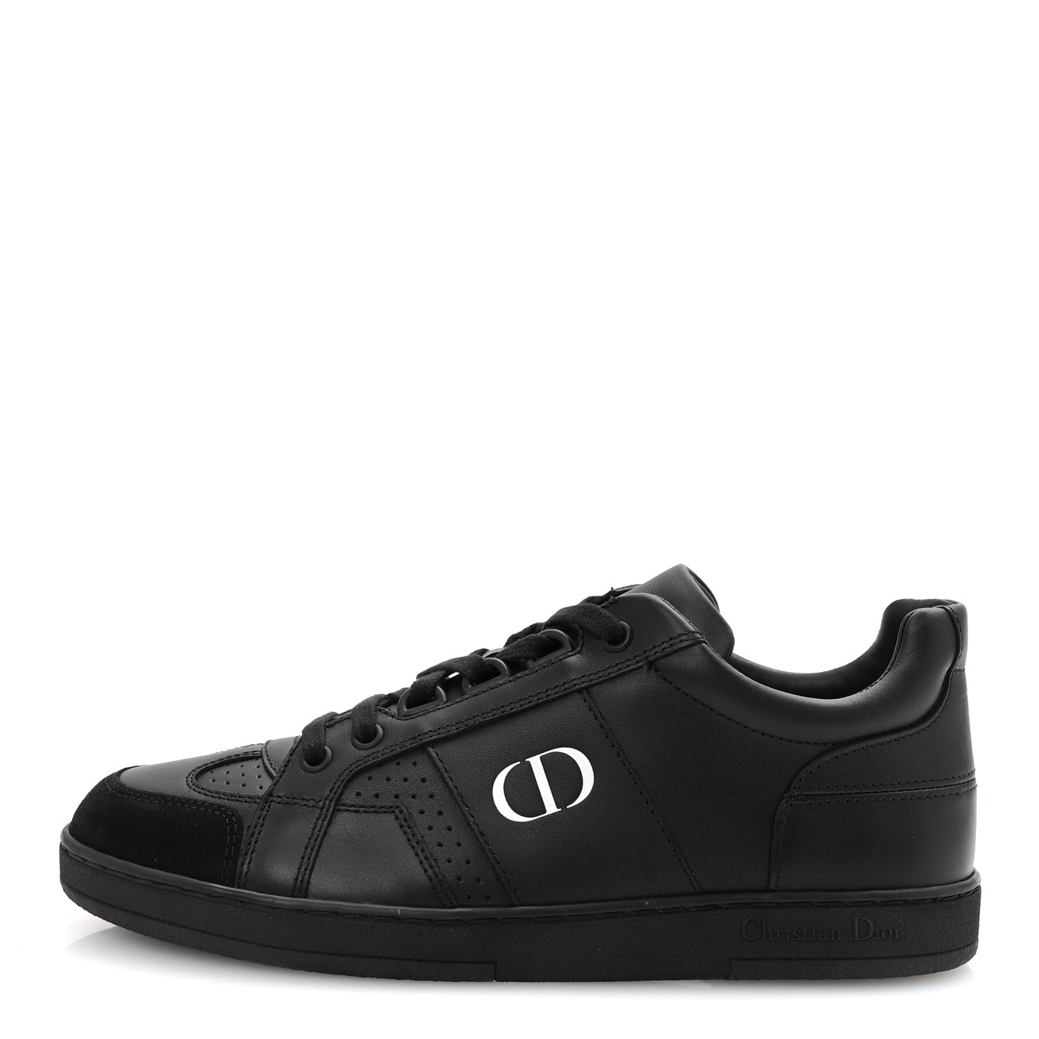 Christian Dior Calfskin Suede Logo Sneakers 36.5 Black 1 of 9
