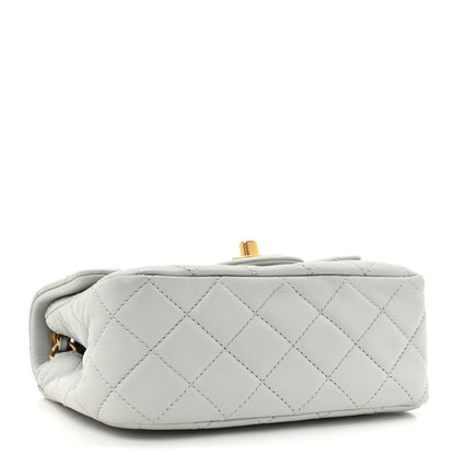 Chanel Lambskin Quilted Mini Pearl Crush Flap Light Grey 4 of 10
