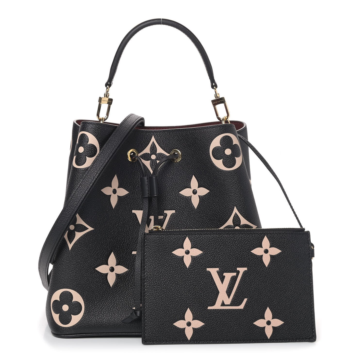 Louis Vuitton Empreinte Monogram Giant Neonoe MM Black Beige 1 of 6