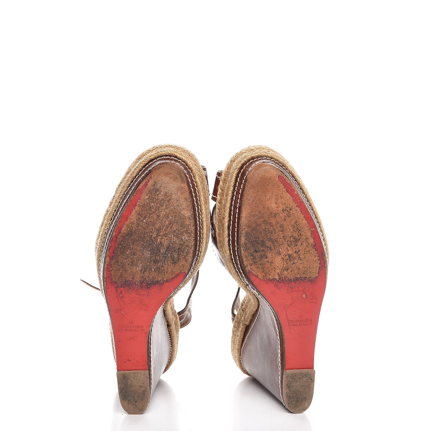 Calfskin Almeria 120 Wedge Sandals 41 Tobacco