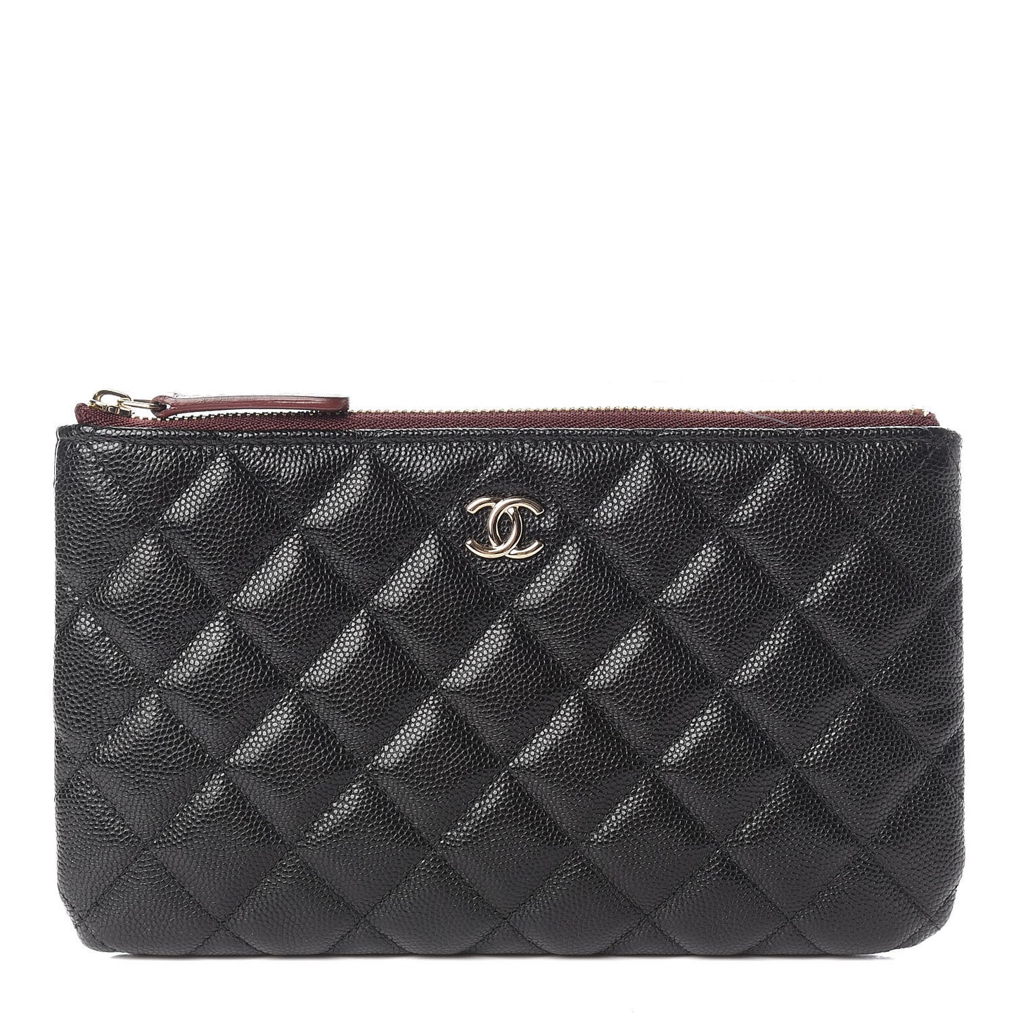 Caviar Quilted Cosmetic Case Black