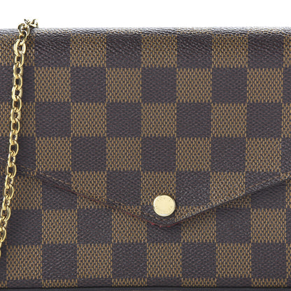 Louis Vuitton Damier Ebene Pochette Felicie Chain Wallet 9 of 10