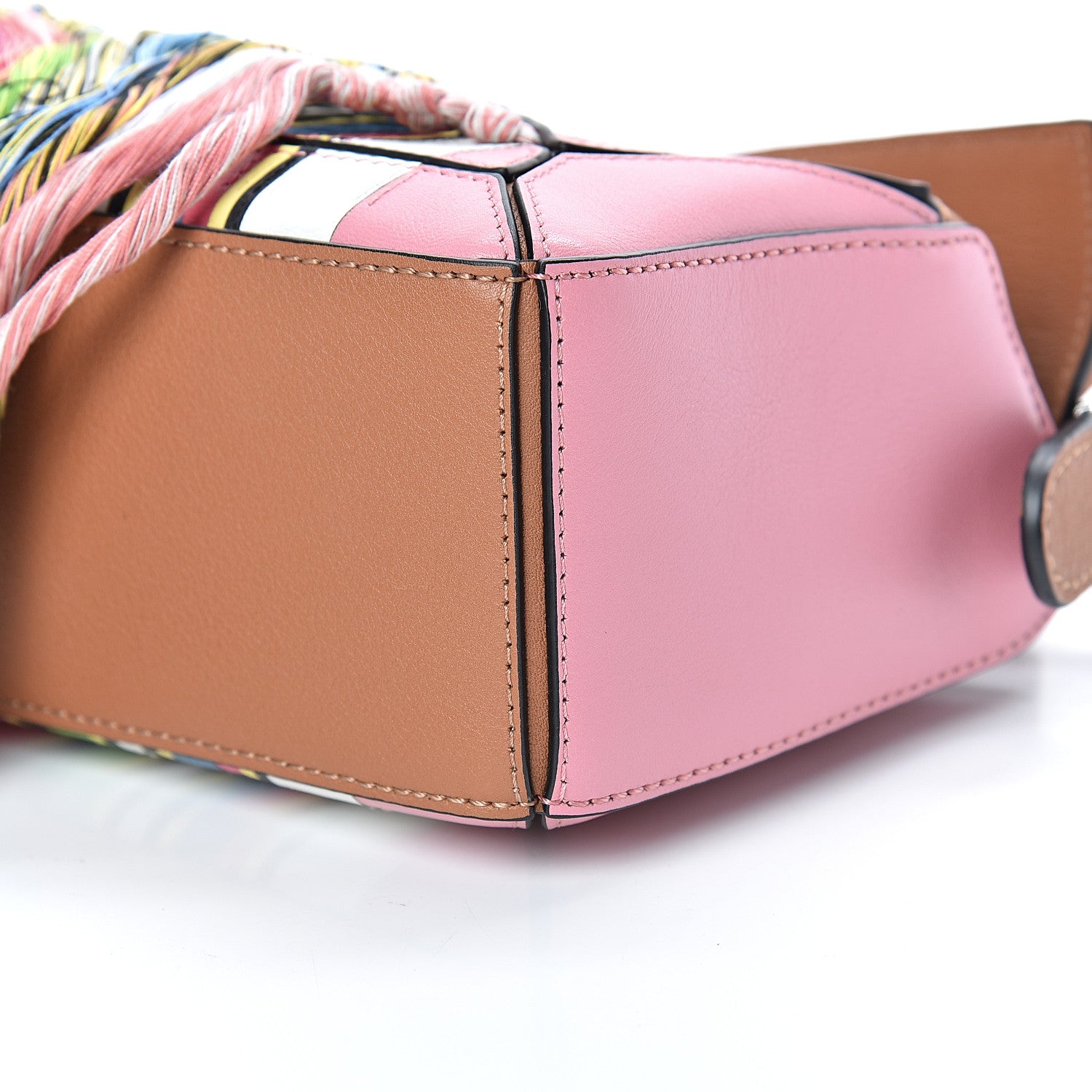 Loewe Calfskin Mini Fringe Puzzle Bag Pink Multicolor 10 of 11