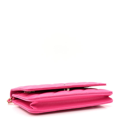 Chanel Caviar Quilted Wallet on Chain WOC Fuchsia 4 of 12