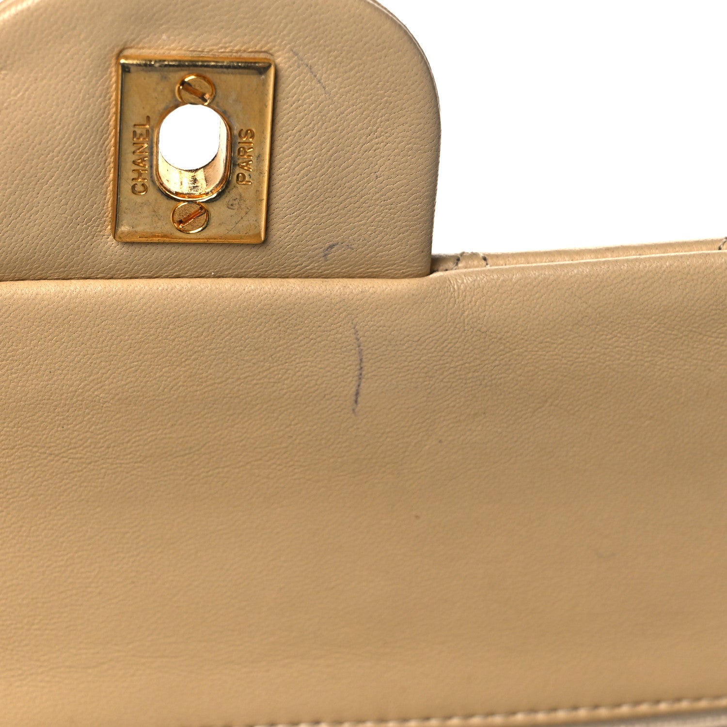 Chanel Lambskin Quilted Medium Double Flap Beige 20 of 24
