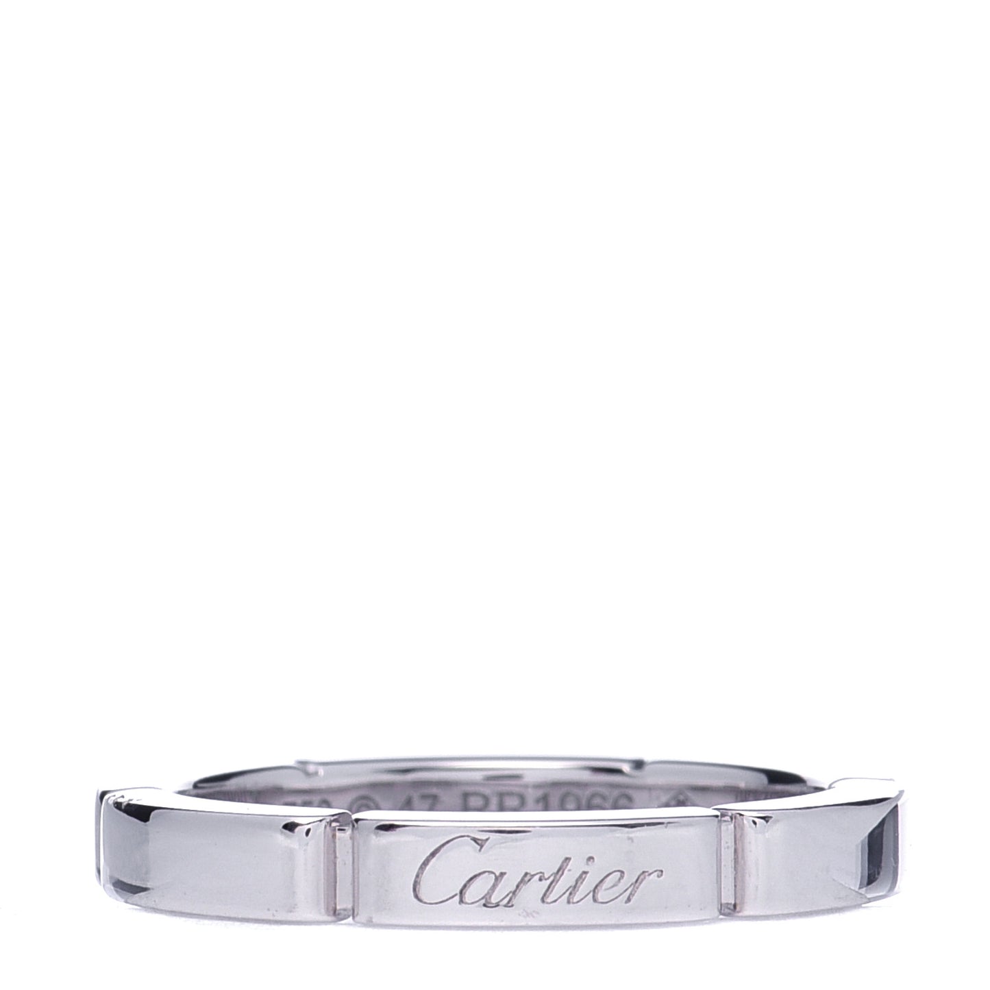 18K White Gold 2.5mm Maillon Panthere Wedding Band Ring 47 4