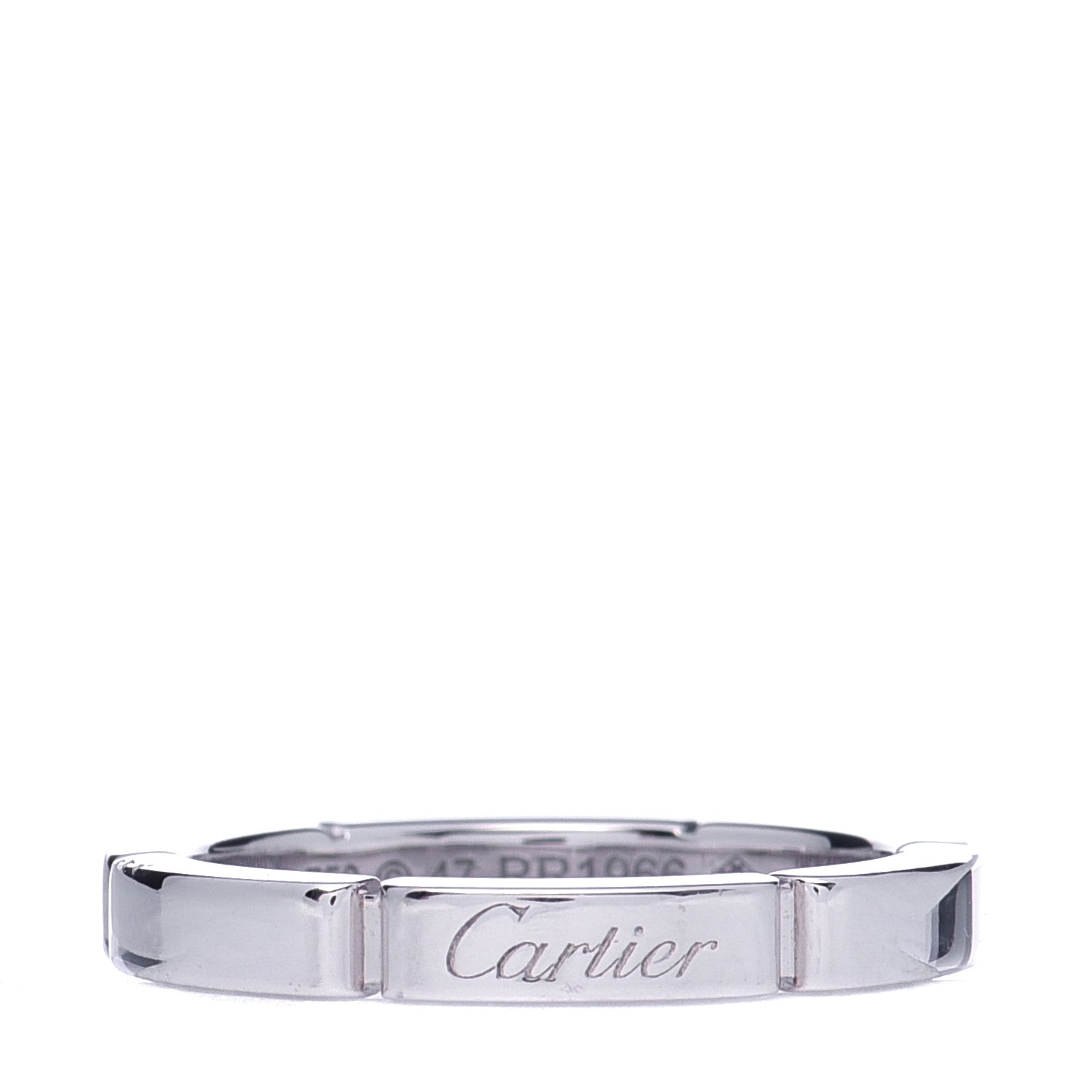 Cartier 18K White Gold 2.5mm Maillon Panthere Wedding Band Ring 47 4 1 of 6